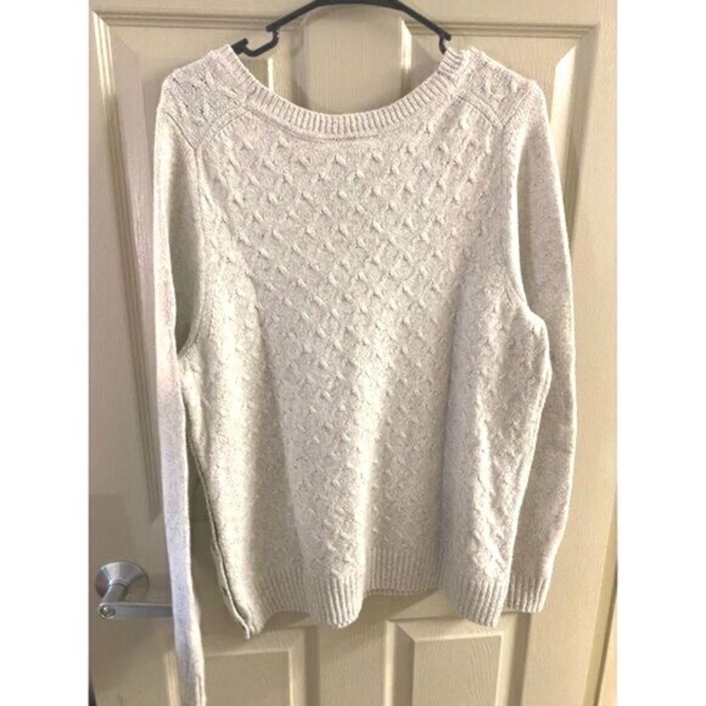 Lane Bryant Womens Plus 18/20 Diamond Cable Knit Pullover Sweater Heathered Gray